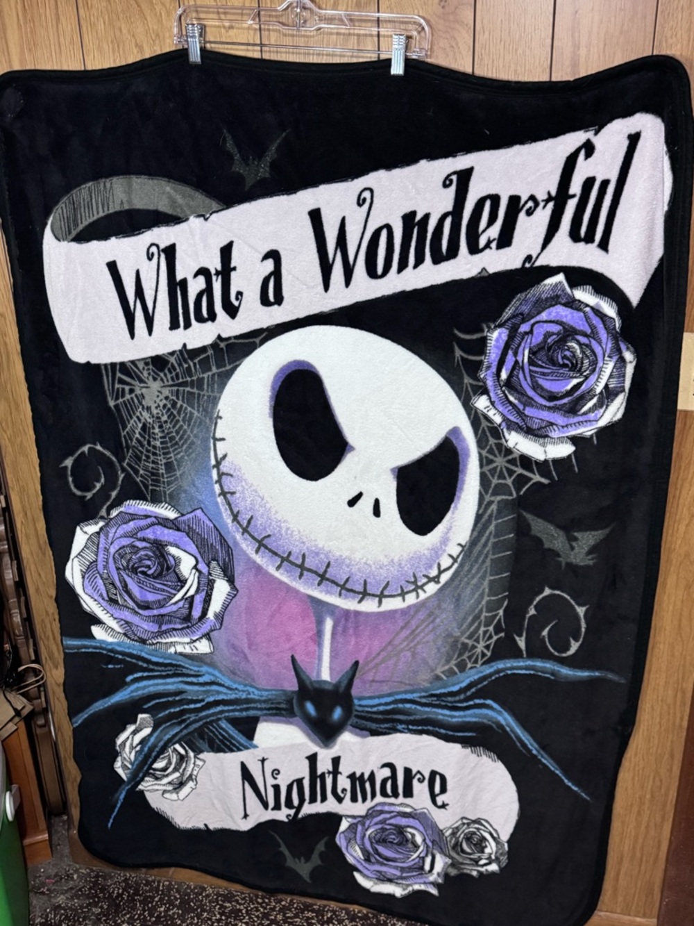 What a Wonderful Nightmare Jack Skellington Blanket - Black with Purple Accents